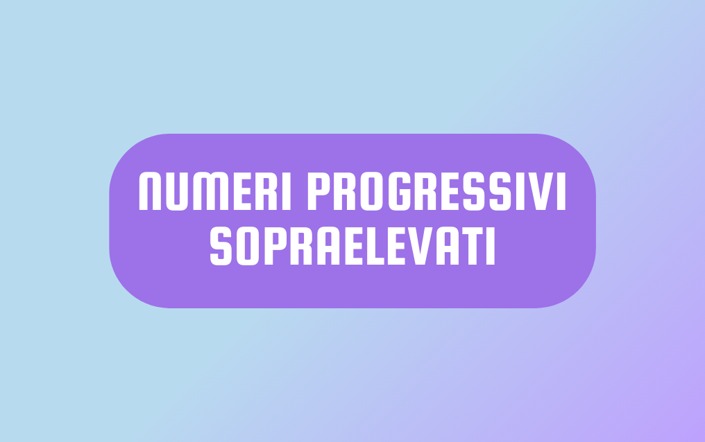 Numeri Progressivi Sopraelevati [2000 Tessere]